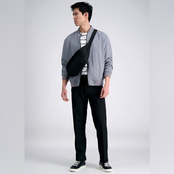 2 pair Haggar Active Pro Pant Straight Fit, Flat Front, Super Flex Waistband - Picture 1 of 12